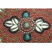 Women's Ethnic Nagaland clutch zip cloth small Bag Coral turquoise beads stones